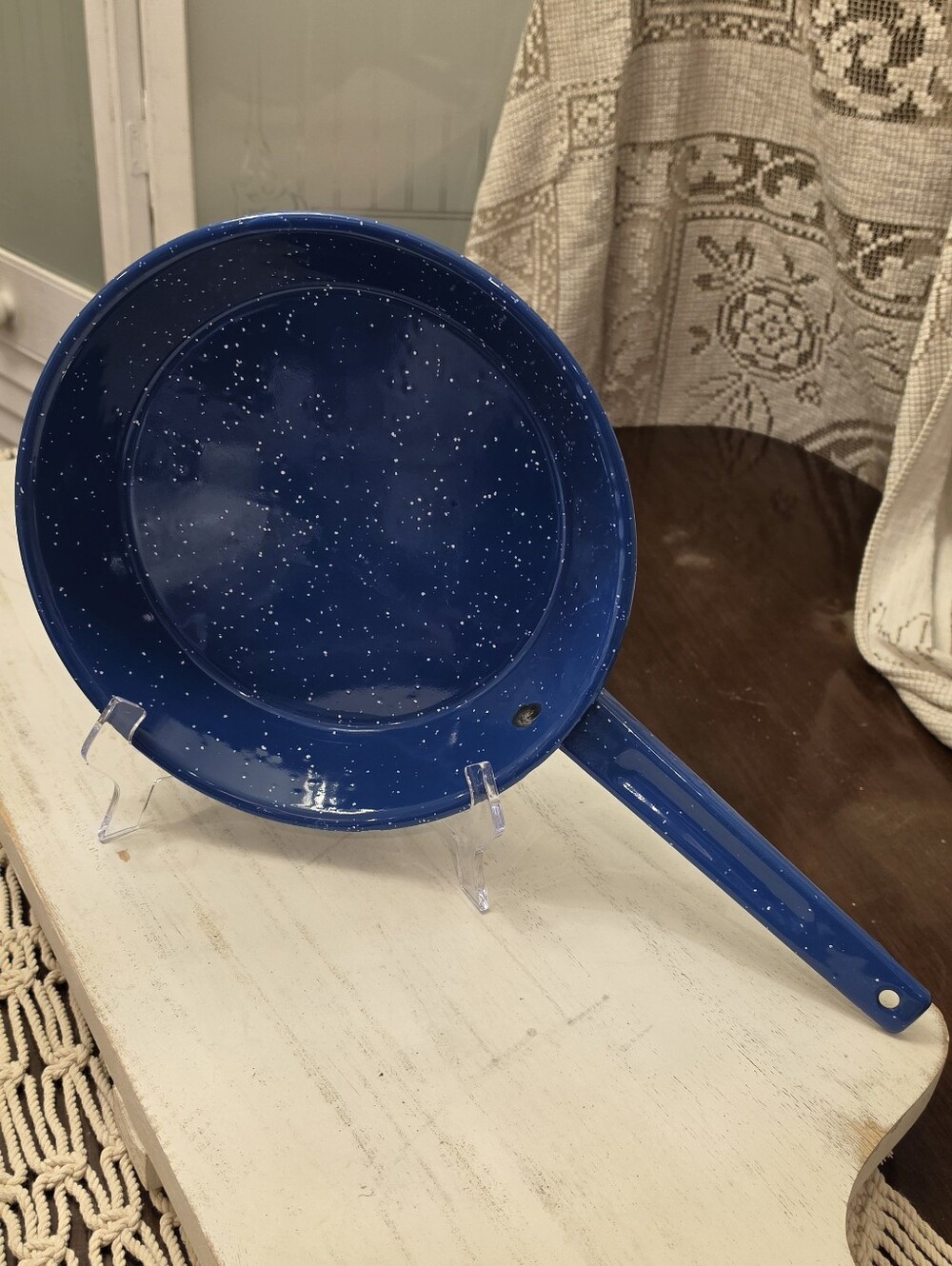 GSI Outdoors Blue Speckled Enamelware 9.5" Frying Pan Skillet Camping Cookware